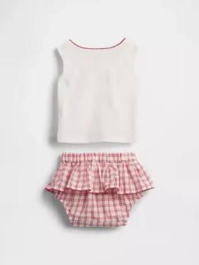 Bebek Brannan Bear Tank Top ve Ekose Etek-Şort Seti