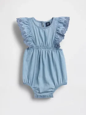Bebek Delikli Denim Tulum