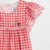Bebek Delikli Gingham Kıyafet Seti
