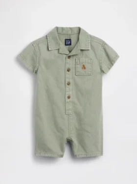 Bebek Denim Cepli Kısa Tulum