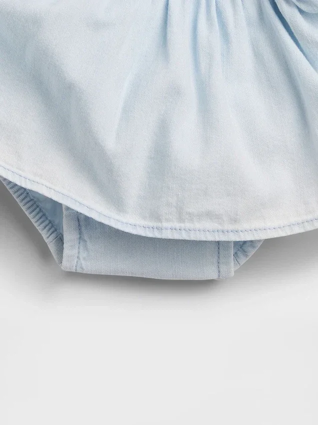 Bebek Denim Fiyonklu Kombin Seti