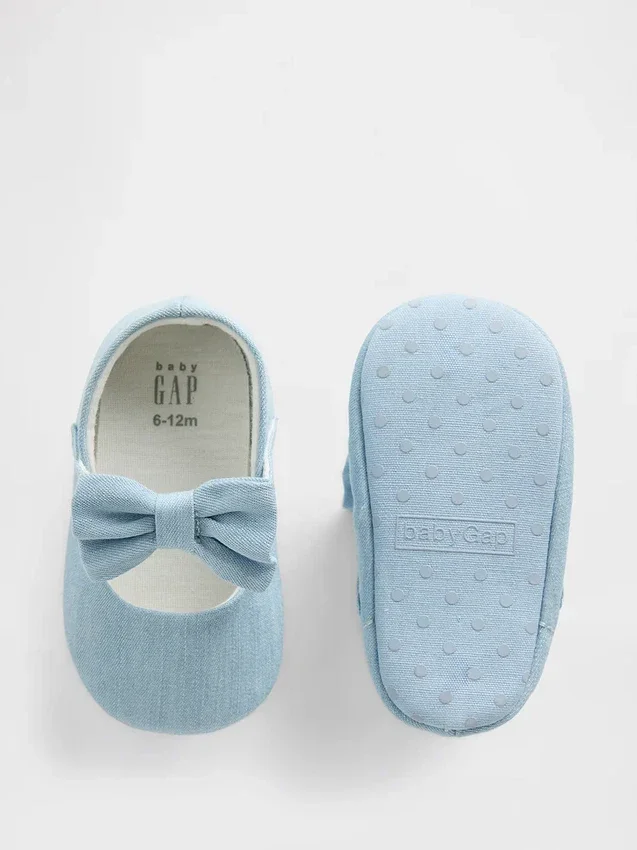 Bebek Denim Fiyonklu Mary Jane Ayakkabılar