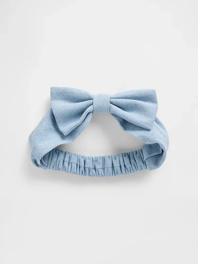 Bebek Denim Fiyonklu Saç Bandı