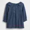 Bebek Denim Fırfırlı Yaka Elbise