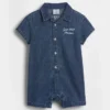 Bebek Denim GAP Logo Kısa Tulum