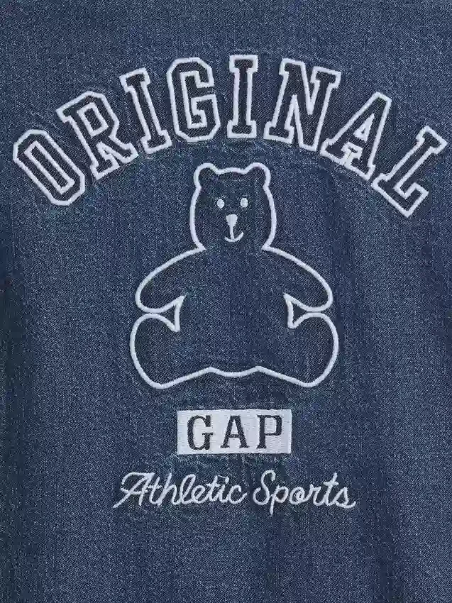 Bebek Denim GAP Logo Kısa Tulum