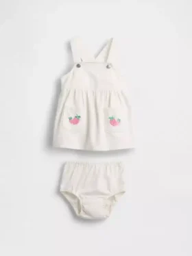 Bebek Denim Çilekli Etekli Takım