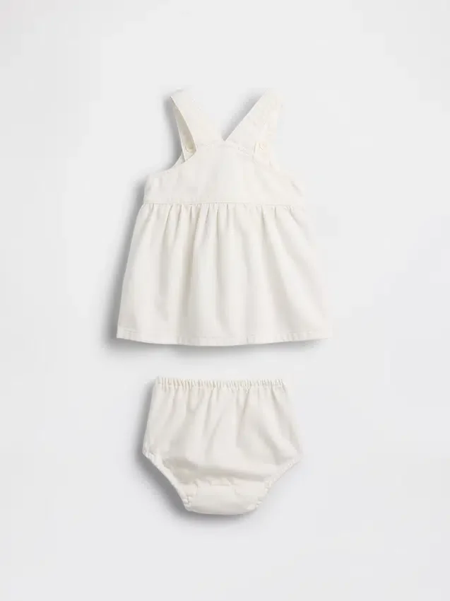 Bebek Denim Çilekli Etekli Takım