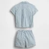 Bebek Denim Çizgili Kıyafet Takımı