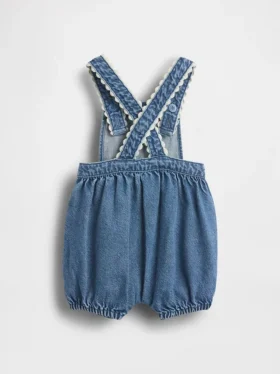 Bebek Denim Kabuklu Cepli Balon Tulum