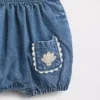 Bebek Denim Kabuklu Cepli Balon Tulum
