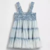 Bebek Denim Katlı Elbise