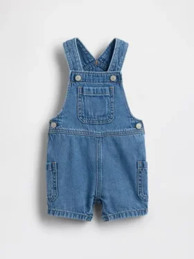 Bebek Denim Şortlu Tulum