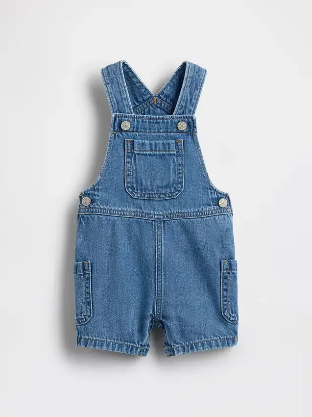 Bebek Denim Şortlu Tulum