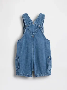 Bebek Denim Şortlu Tulum