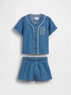 Bebek Denim Varsity Kombin Seti