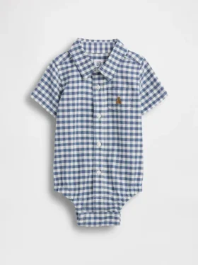 Bebek Gingham Oxford Çıtçıtlı Body