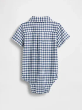 Bebek Gingham Oxford Çıtçıtlı Body
