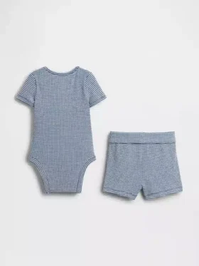 Bebek “Grow-With-Me” İnce Nervürlü Şort Seti