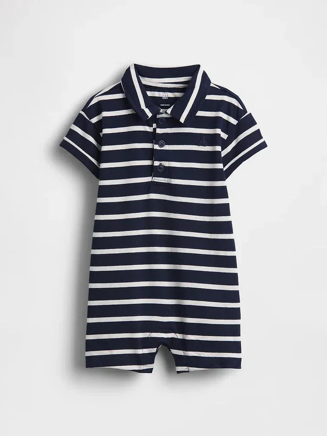 Bebek Jersey Polo Tişört Kısa Tulum