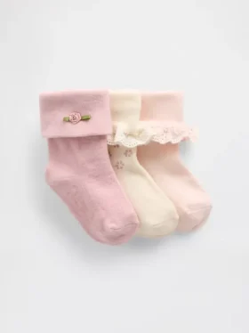 Bebek Katlamalı Çoraplar (3'lü Paket)