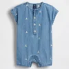 Bebek Nakışlı Brannan Bear Denim Kısa Tulum