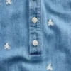Bebek Nakışlı Brannan Bear Denim Kısa Tulum