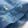 Bebek Nakışlı Denim Güneş Şapkası