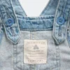 Bebek Nakışlı Çiçek Desenli Denim Tulum