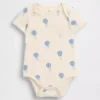 Bebek Organik Pamuklu Desenli Çıtçıtlı Body