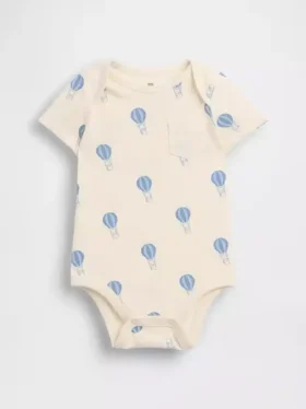 Bebek Organik Pamuklu Desenli Çıtçıtlı Body