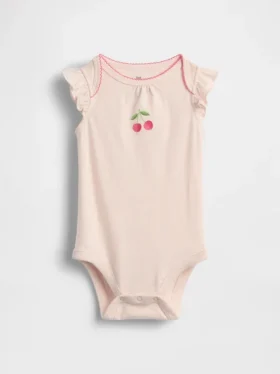 Bebek Organik Pamuklu Desenli Çıtçıtlı Body