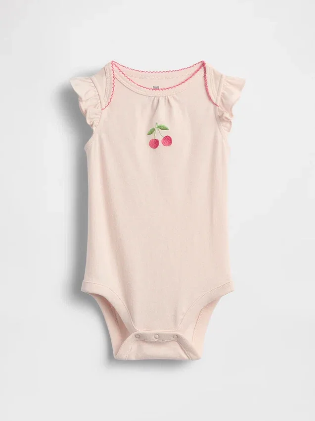 Bebek Organik Pamuklu Desenli Çıtçıtlı Body