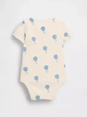 Bebek Organik Pamuklu Desenli Çıtçıtlı Body