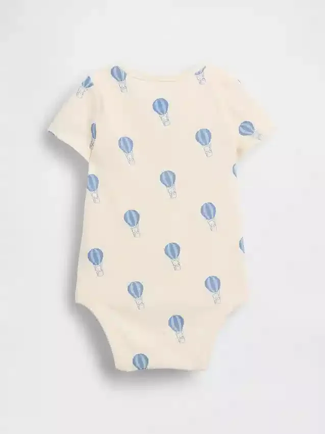 Bebek Organik Pamuklu Desenli Çıtçıtlı Body