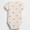 Bebek Organik Pamuklu Desenli Çıtçıtlı Body