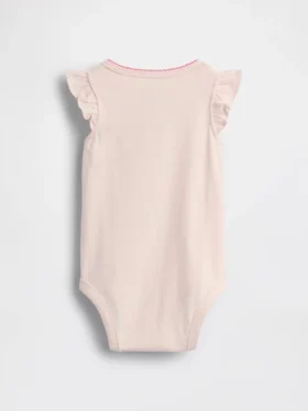 Bebek Organik Pamuklu Desenli Çıtçıtlı Body
