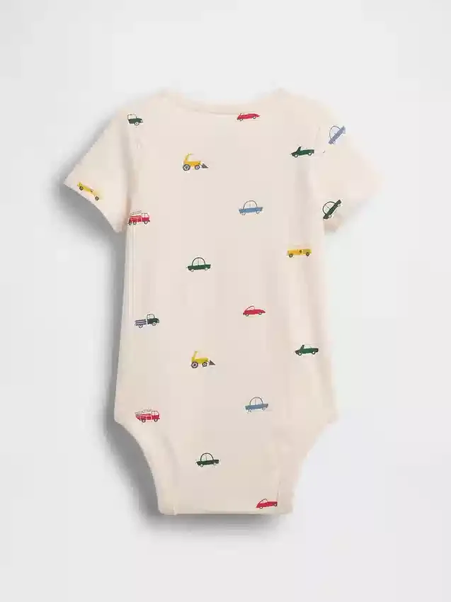 Bebek Organik Pamuklu Desenli Çıtçıtlı Body