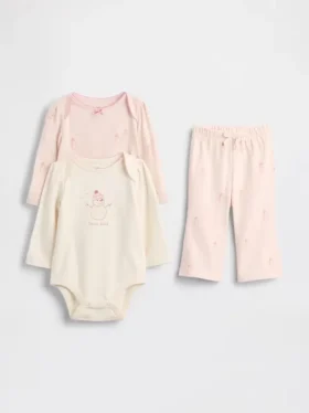 Bebek Organik Pamuklu Çıtçıtlı Body Kıyafet Seti (3'lü Paket)