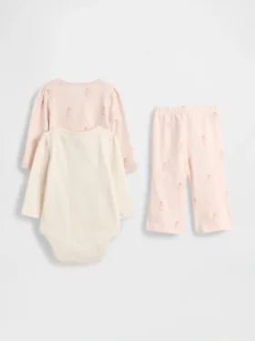 Bebek Organik Pamuklu Çıtçıtlı Body Kıyafet Seti (3’lü Paket)