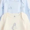 Bebek Organik Pamuklu Çıtçıtlı Body Kıyafet Seti (3'lü Paket)