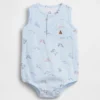 Bebek Pamuklu Gazlı Henley Cepli Tank Çıtçıtlı Body