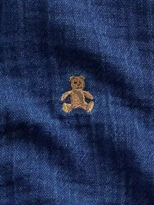 Bebek Pamuklu Gazlı Kumaş Denim Kısa Tulum