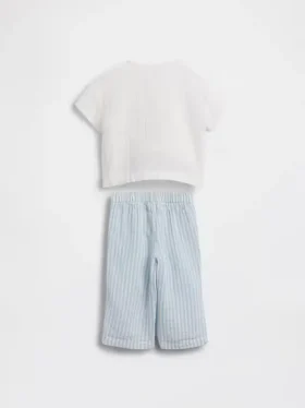 Bebek Pamuklu Gazlı Kumaş Henley Kıyafet Seti