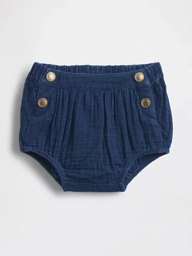 Bebek Pamuklu Tül Denim Denizci Şortu