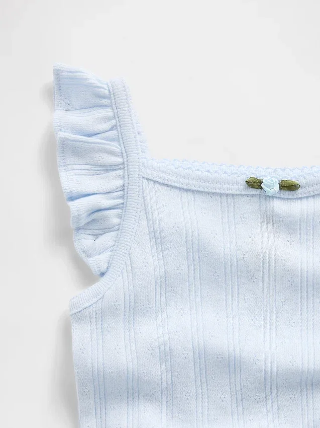 Bebek Pointelle Ribana Çıtçıtlı Body