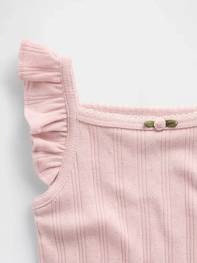 Bebek Pointelle Ribana Çıtçıtlı Body