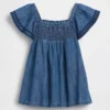 Bebek Smoklu Denim Elbise