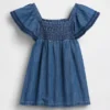 Bebek Smoklu Denim Elbise