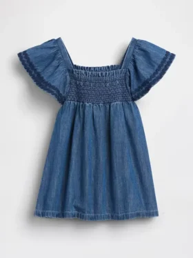 Bebek Smoklu Denim Elbise